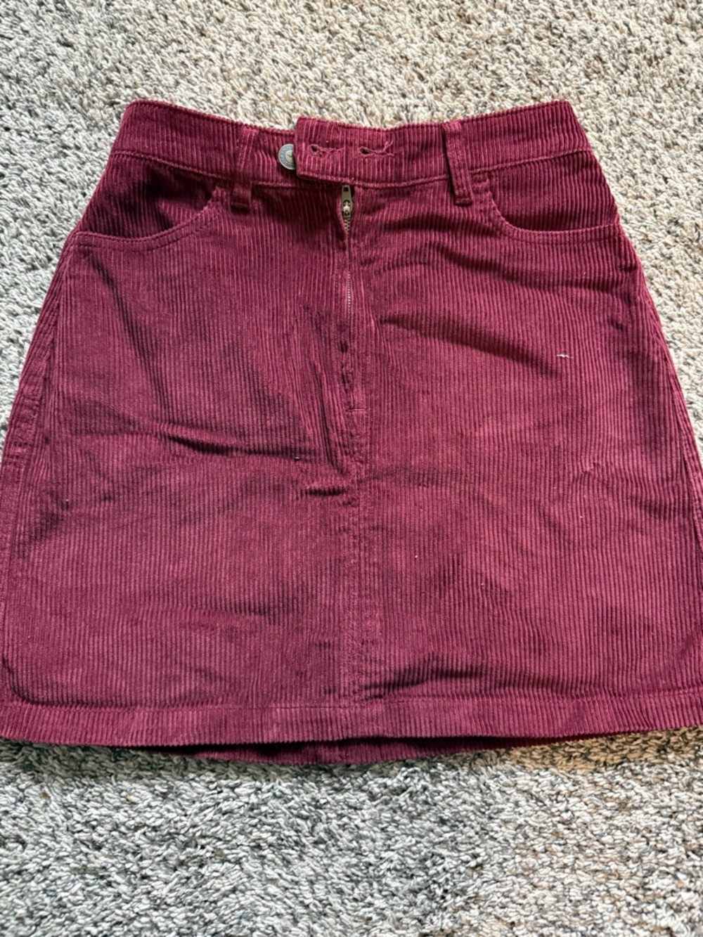 Hollister Corduroy Mini Skirt in Burgundy